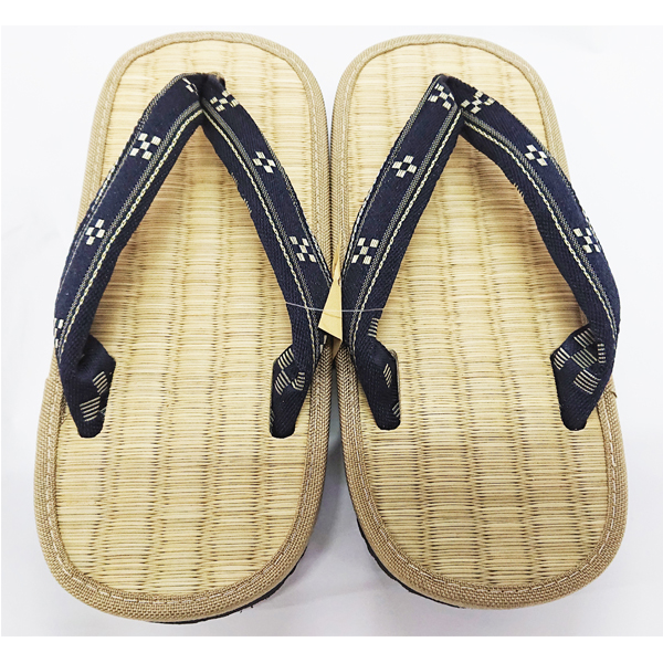 照間い草ミンサー雪駄 紺 男性用 Ll